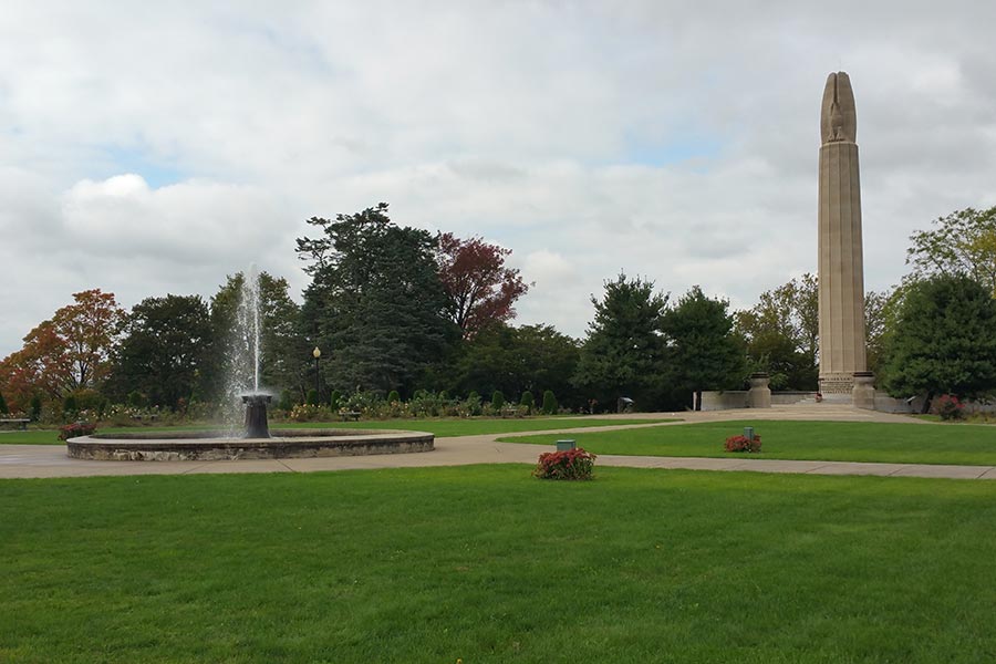 Walnut Hill Park WWII Memorial and Water Fountain